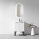 3D-2W 600x450x850mm White Floor Standing Plywood Vanity with Stainless Black Frame Leg And Shelf